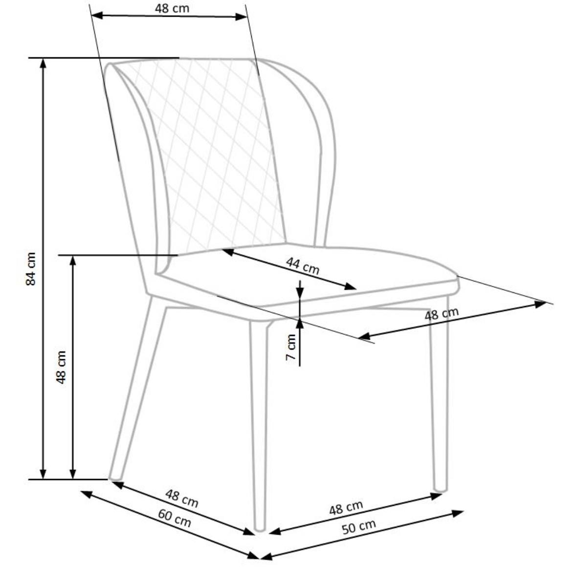 Stolica K399 50x60x84 cm zelena/crni metal