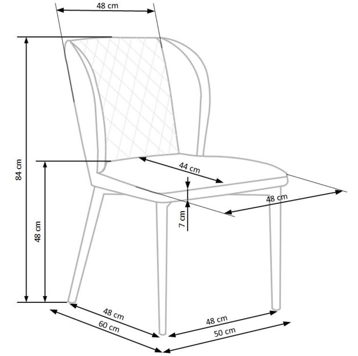 Stolica K399 50x60x84 cm siva/crni metal