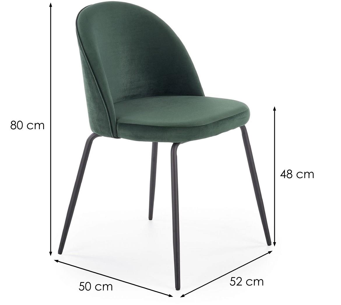 Stolica K314 49x50x80 cm zelena/crni metal