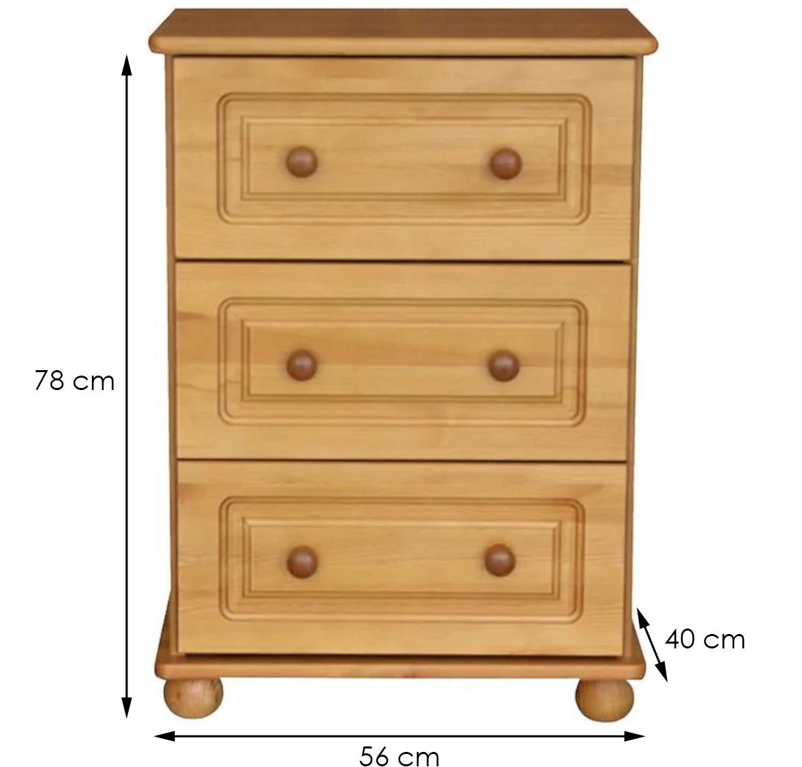 Fil komoda 3 fioke 60x40x78 cm natur