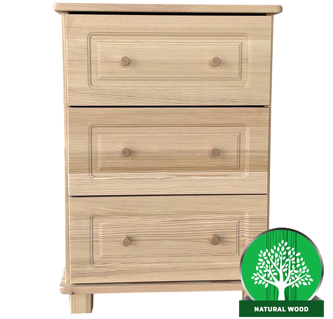 Fil komoda 3 fioke 60x40x78 cm svetli natur