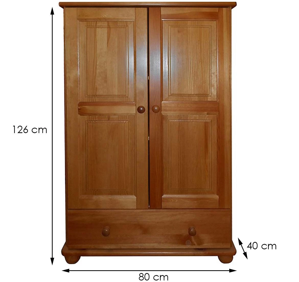 Fil komoda 2 vrata+1 fioka 80x40x126 cm tamni natur