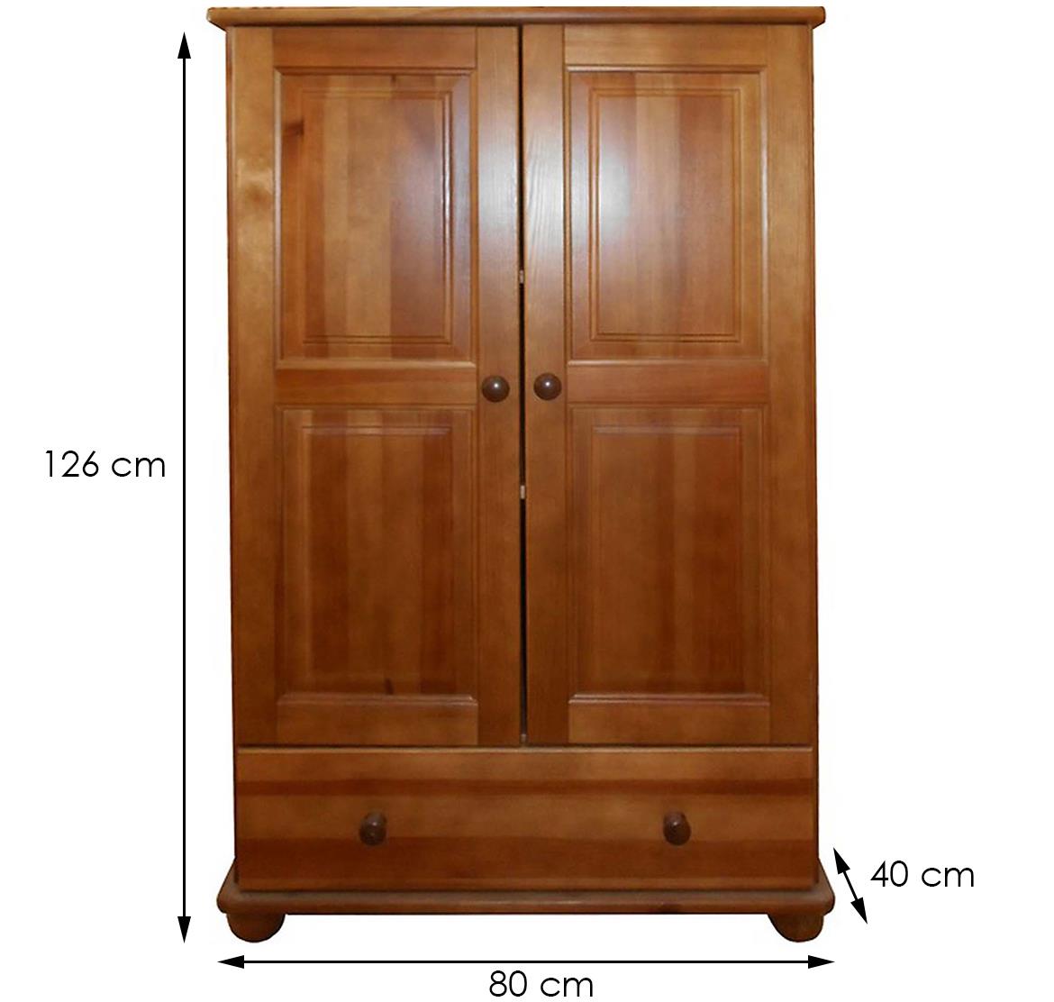Fil komoda 2 vrata+1 fioka 80x40x126 cm tamni natur
