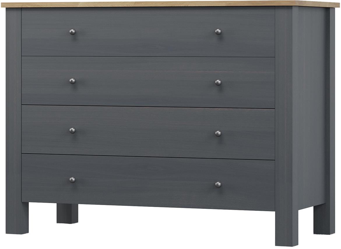 Oscar komoda 4 fioke 90x40x90 cm siva
