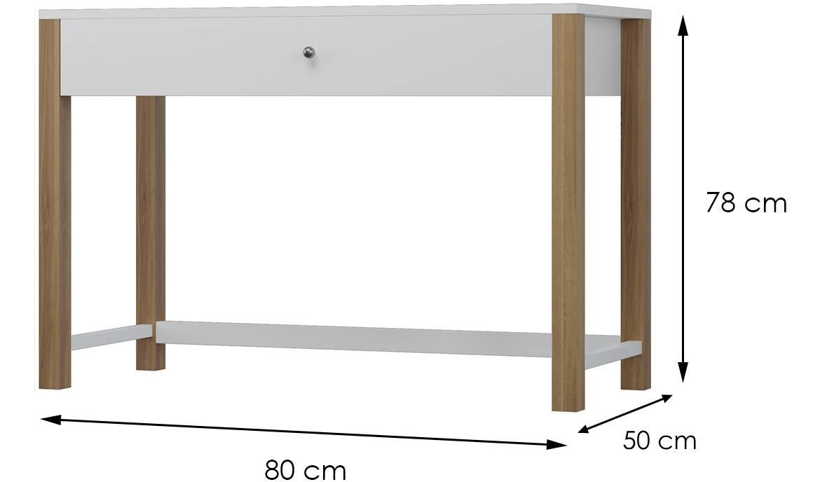Oskar radni stol 1 ladica 80x50x78 cm bijeli