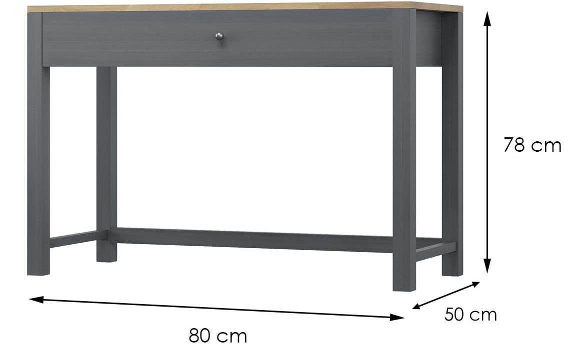 Oskar radni sto 1 fioka 80x50x78 cm sivi