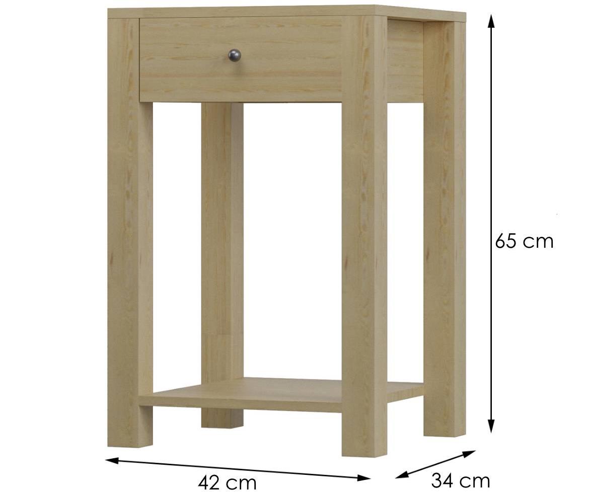 Oscar nocni ormaric 1 fioka 42x34x65 cm svetli natur