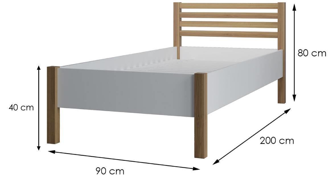 Oscar krevet bez podnice 90x200x40 cm beli