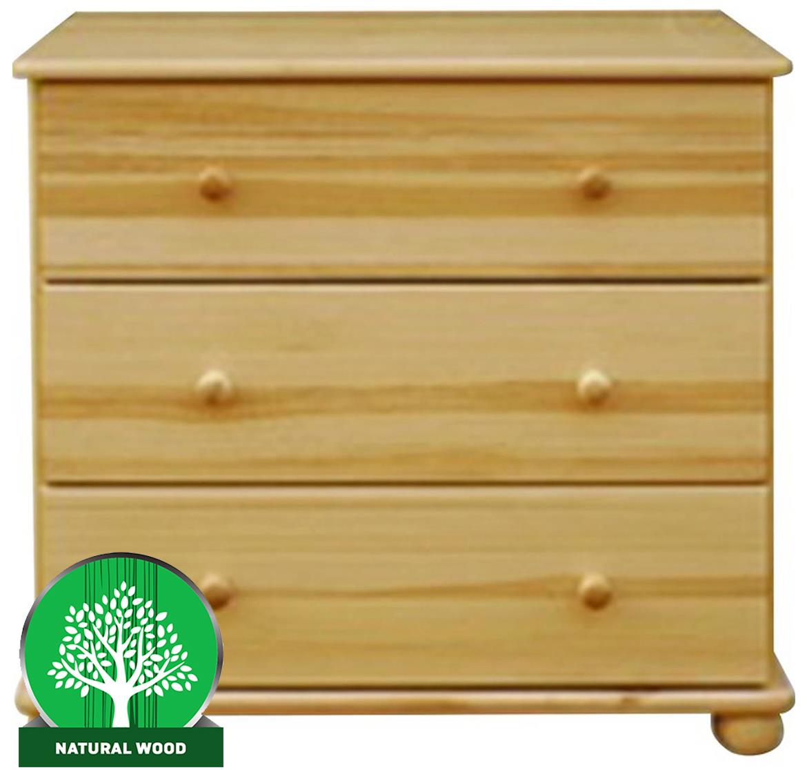 Merkury komoda K6 3 fioke 80x40x70 cm natur