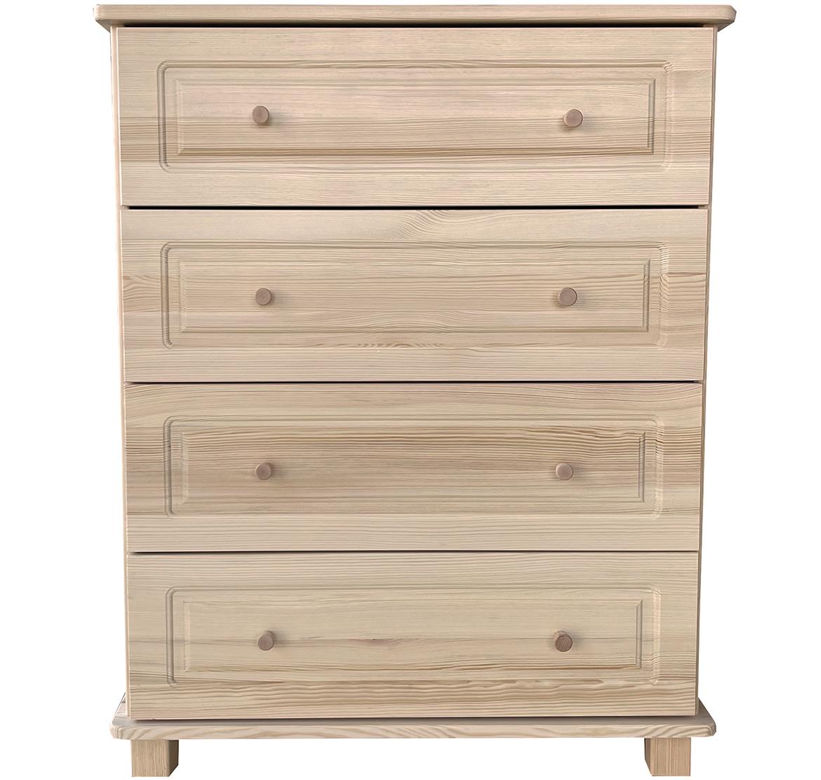 Komoda K6 4 fioke 80x40x100 cm svetli natur