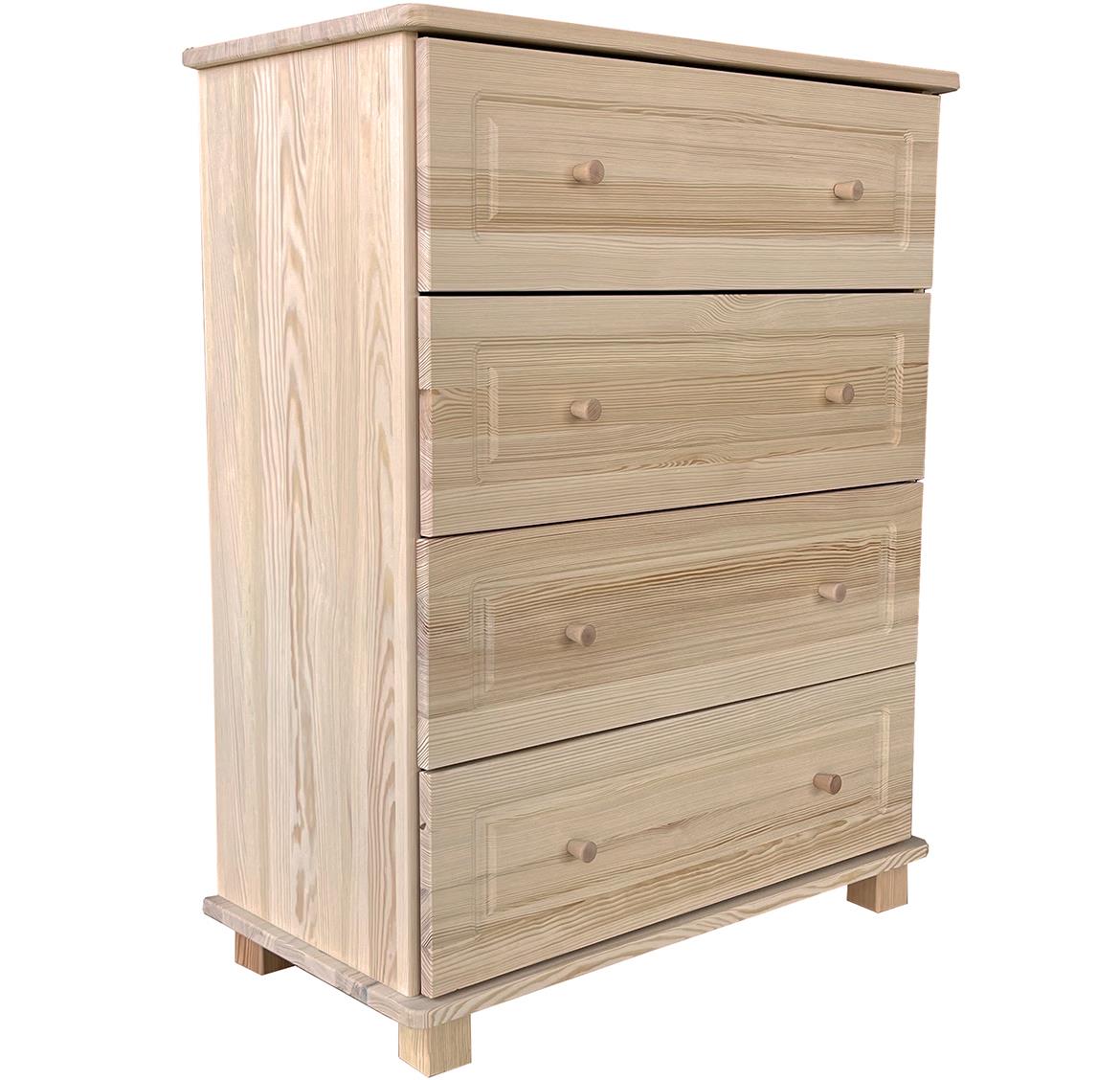 Komoda K6 4 fioke 80x40x100 cm svetli natur