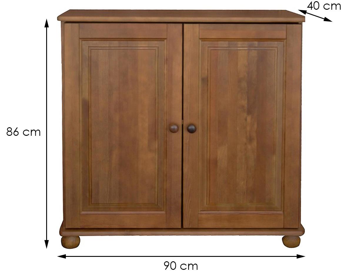Komoda 44 2 vrata 86x40x90 cm tamni natur