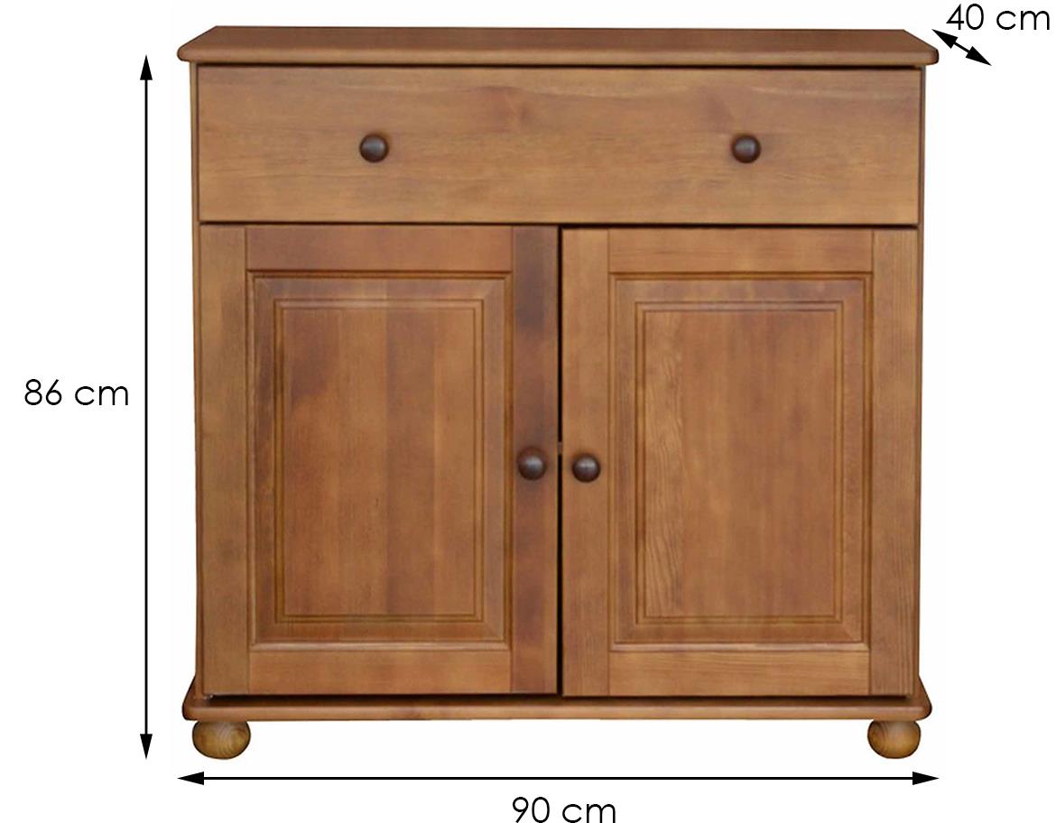 Komoda 41 2 vrata+1 fioka 90x40x86 cm tamni natur