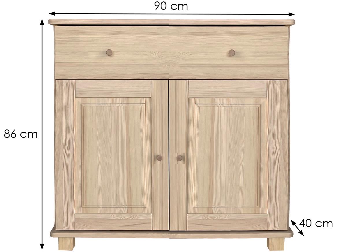 Komoda 41 2 vrata+1 fioka 90x40x86 cm svetli natur