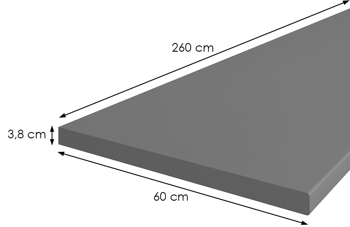 38-U12290 RADNA PLOCA 260X60X3,8 ANTRACIT SIVA