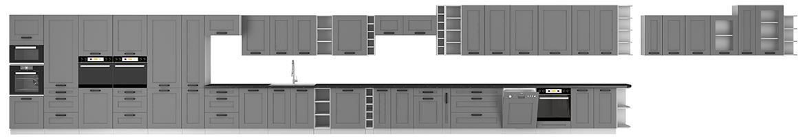 Luna 60LO-210 2F kuhinjski element za frižider 2 vrata 60x55x210 cm tamno siva/bela