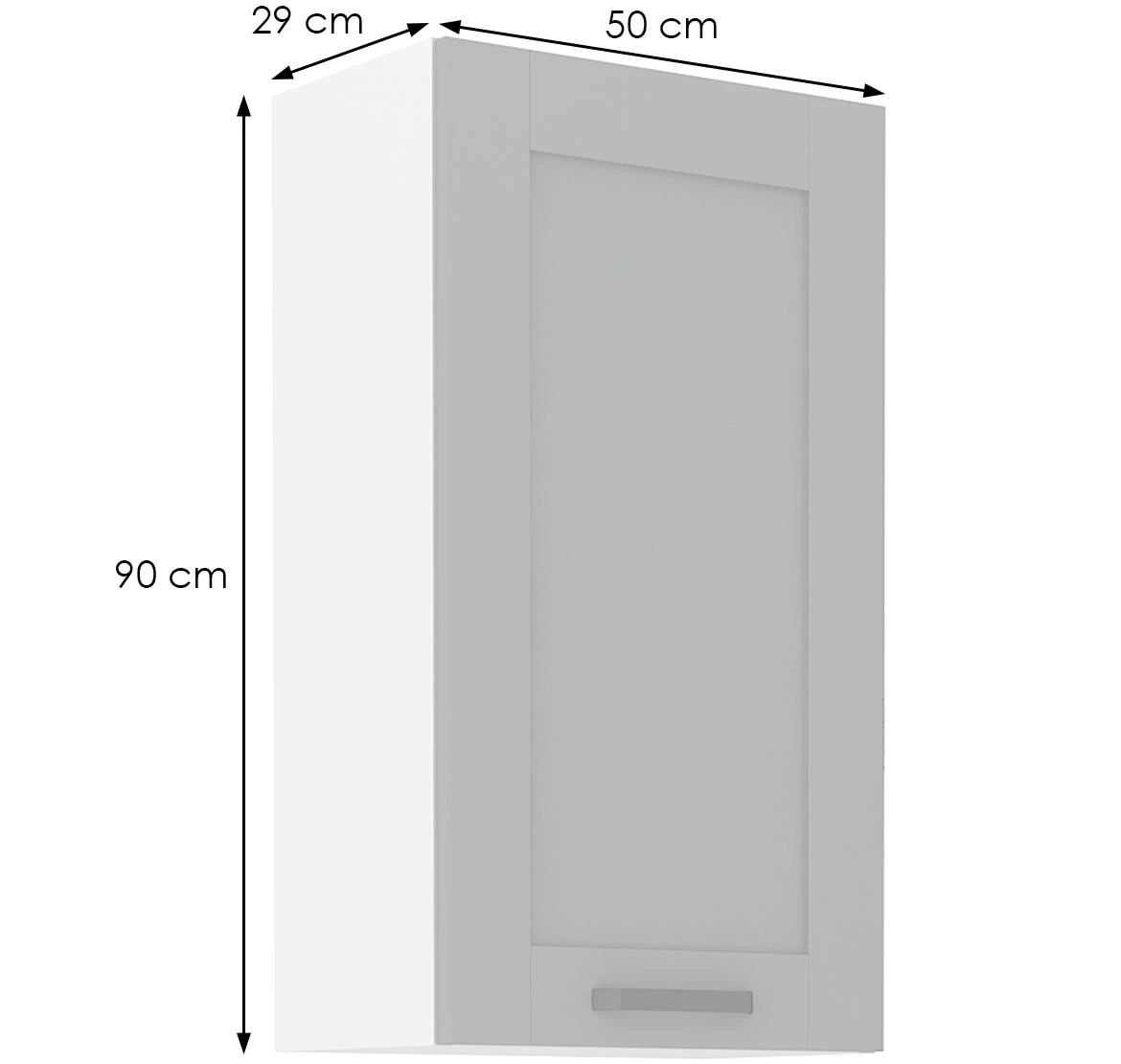 Luna 50G-90 1F kuhinjski ormaric 1 vrata 50x31x90 cm tamno sivo/beli