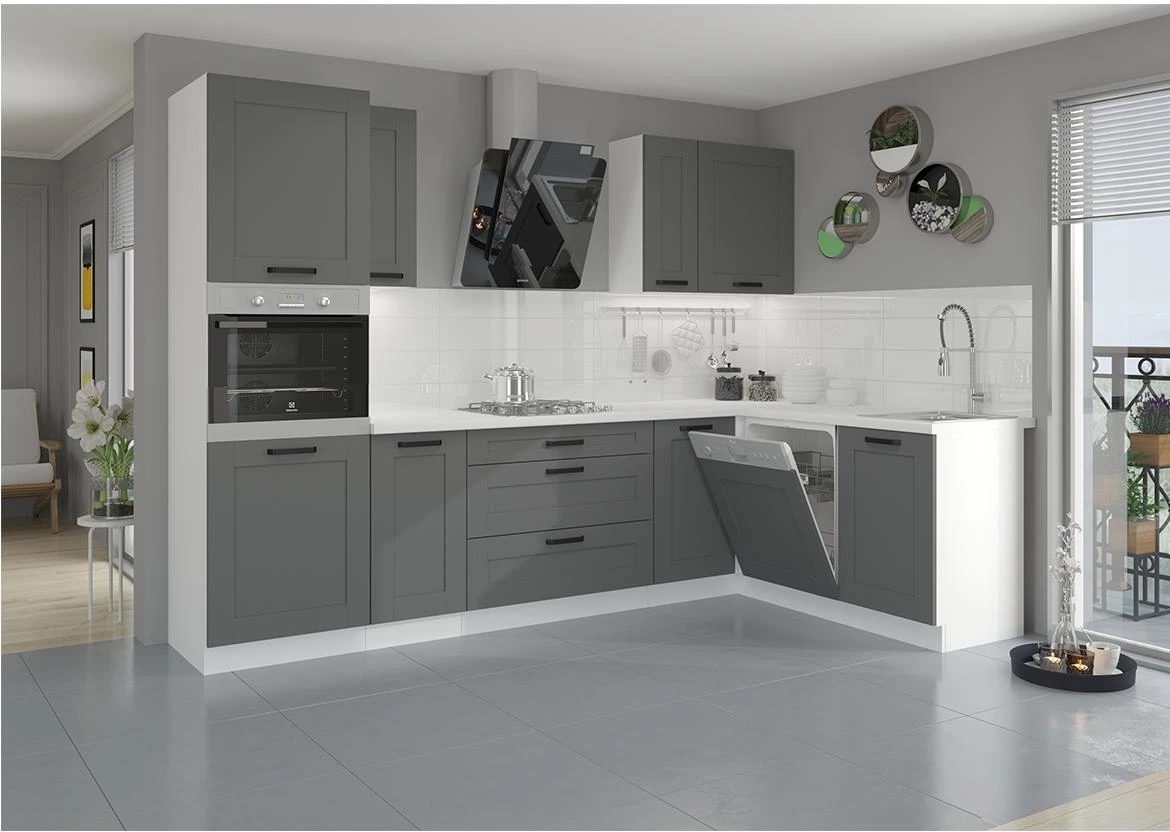 Luna 50G-90 1F kuhinjski ormaric 1 vrata 50x31x90 cm tamno sivo/beli