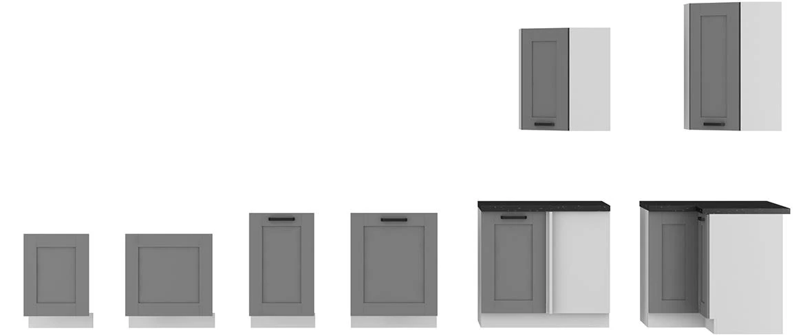 Luna 50G-90 1F kuhinjski ormaric 1 vrata 50x31x90 cm tamno sivo/beli