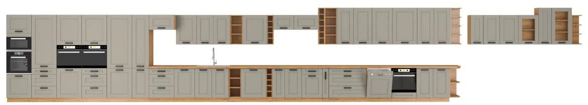 Luna 40G-90 1F ormar kuhinjski 40x31x90 cm siva/natur (artisan hrast)