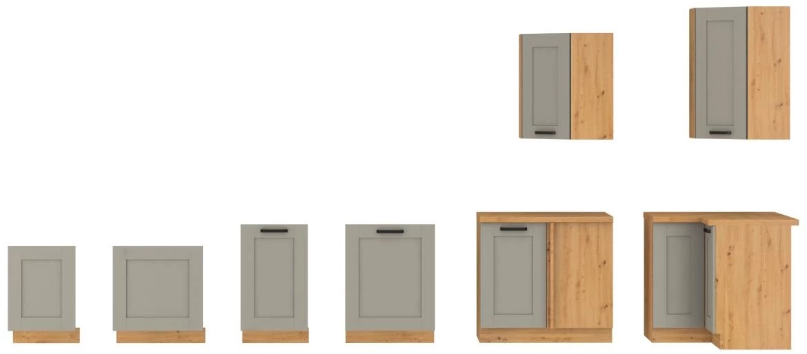 Luna 50GU-36 1F kuhinjski ormaric 1 vrata 50x31x36 cm siva/natur (artisan hrast)