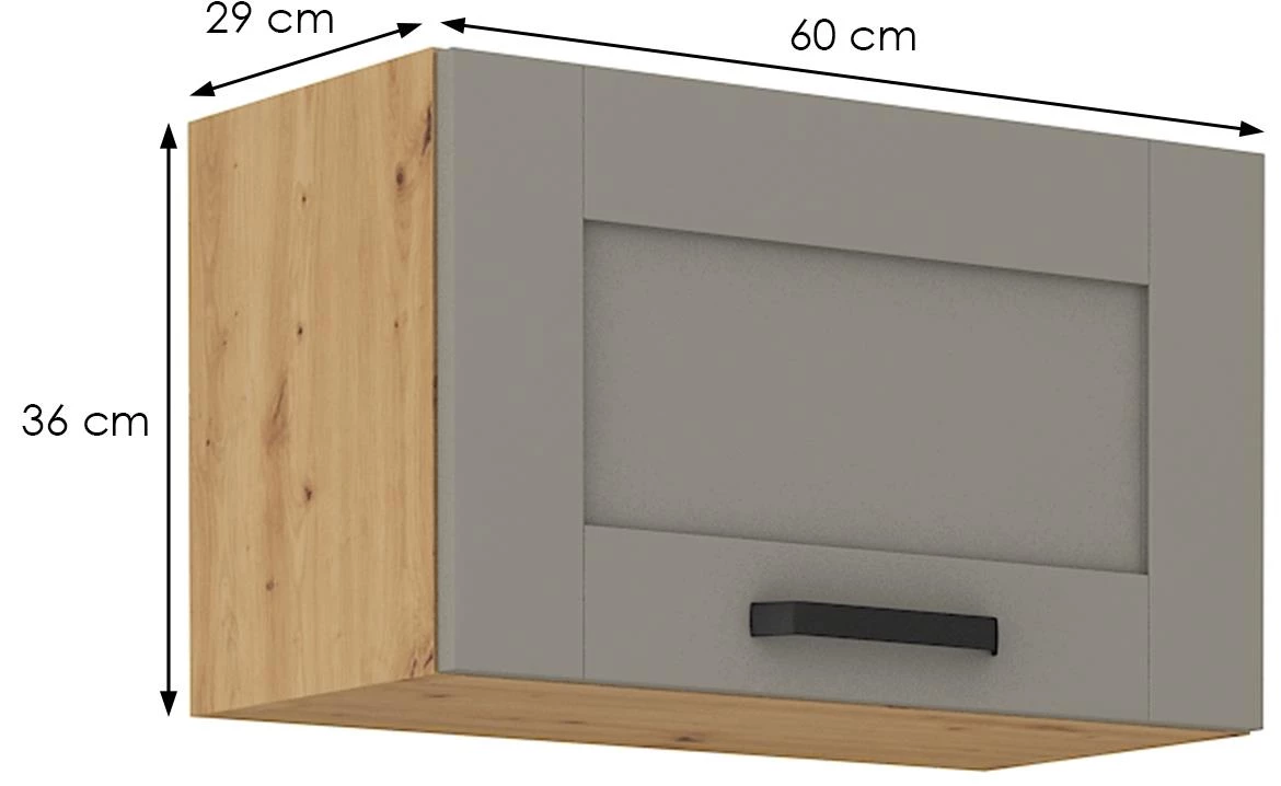 Luna 60GU-36 1F kuhinjski ormaric 1 vrata 60x31x36 cm siva/natur (artisan hrast)