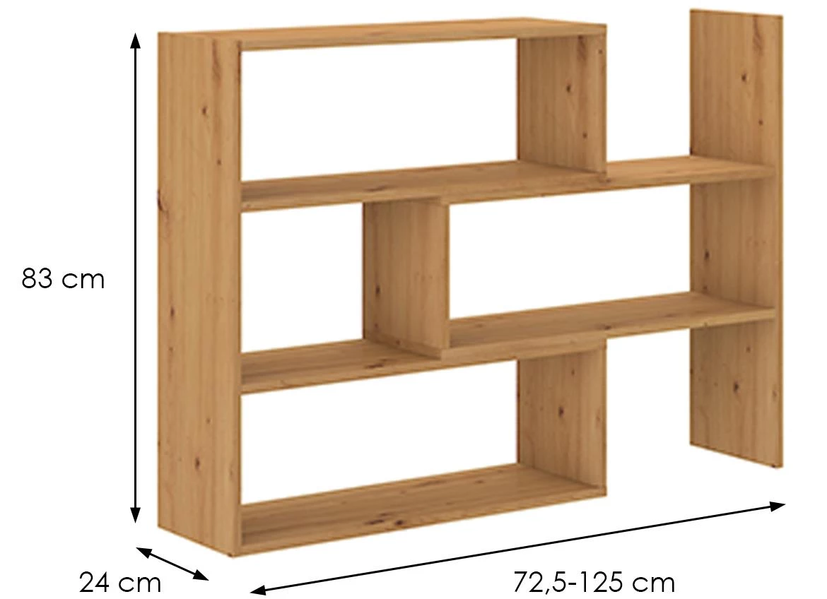 Karol 03 polica 125x24x83 cm natur (artisan hrast)
