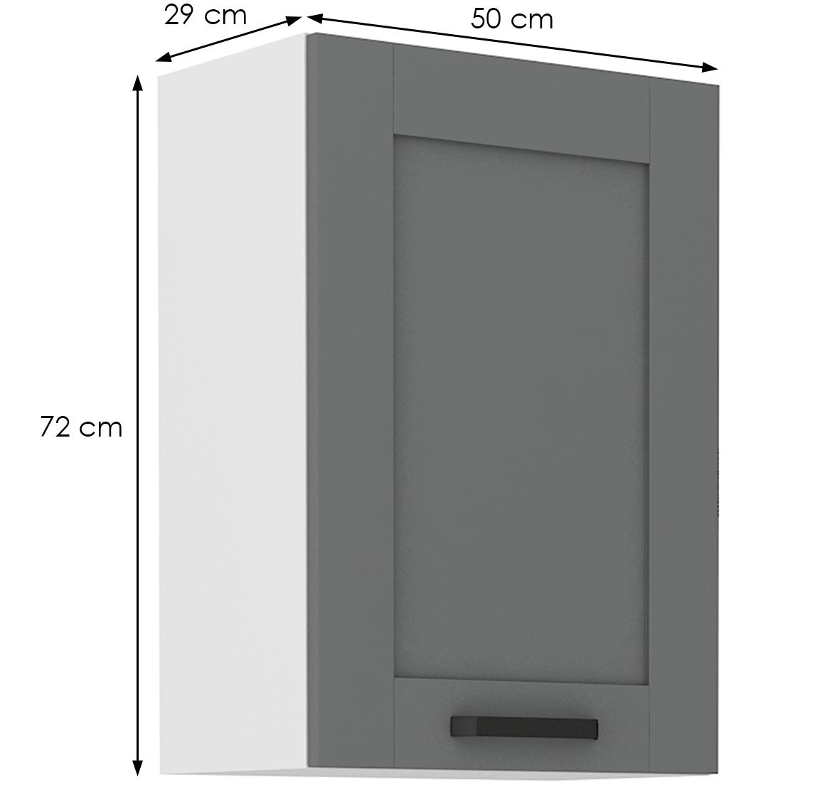 Luna 50G-72 1F kuhinjski element 1 vrata 50x31x72 cm tamno siva/bela