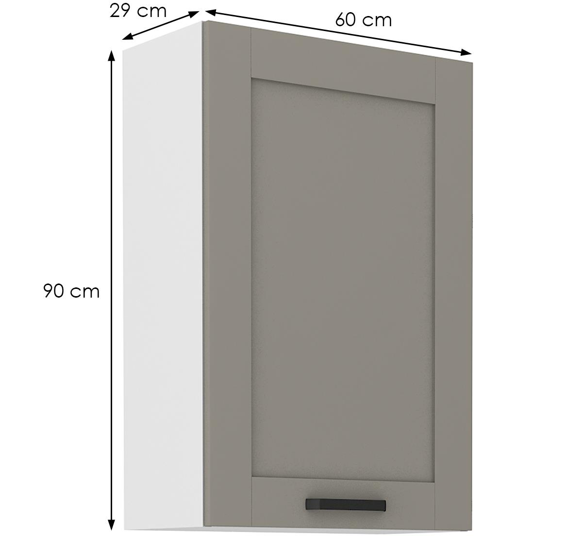 Luna 60G-90 1F kuhinjski element 1 vrata 60x31x90 cm siva/bela
