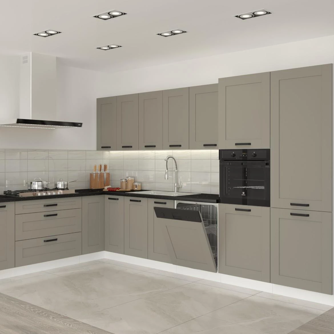 Luna 50 PLN 1F BB kuhinjski ormaric 1 vrata 50x52x82 cm siva/bela