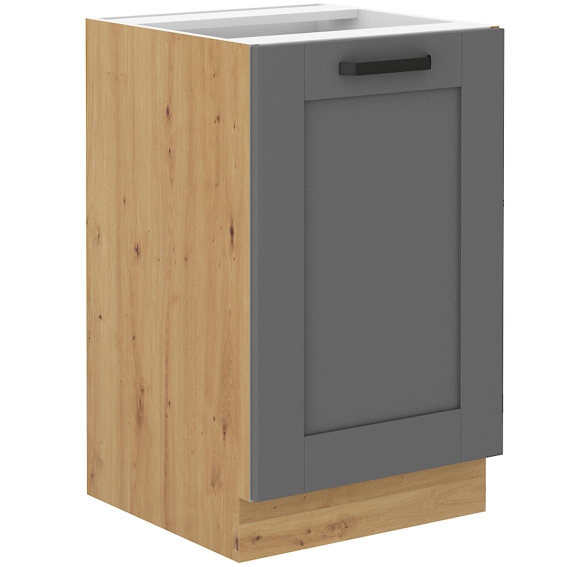 Luna 50ZL 1F BB kuhinjski element za sudoper 1 vrata 50x52x82 cm tamno siva/natur (artisan hrast)