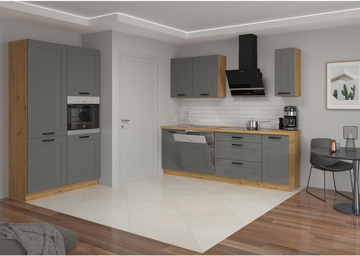 Luna 50ZL 1F BB kuhinjski element za sudoper 1 vrata 50x52x82 cm tamno siva/natur (artisan hrast)