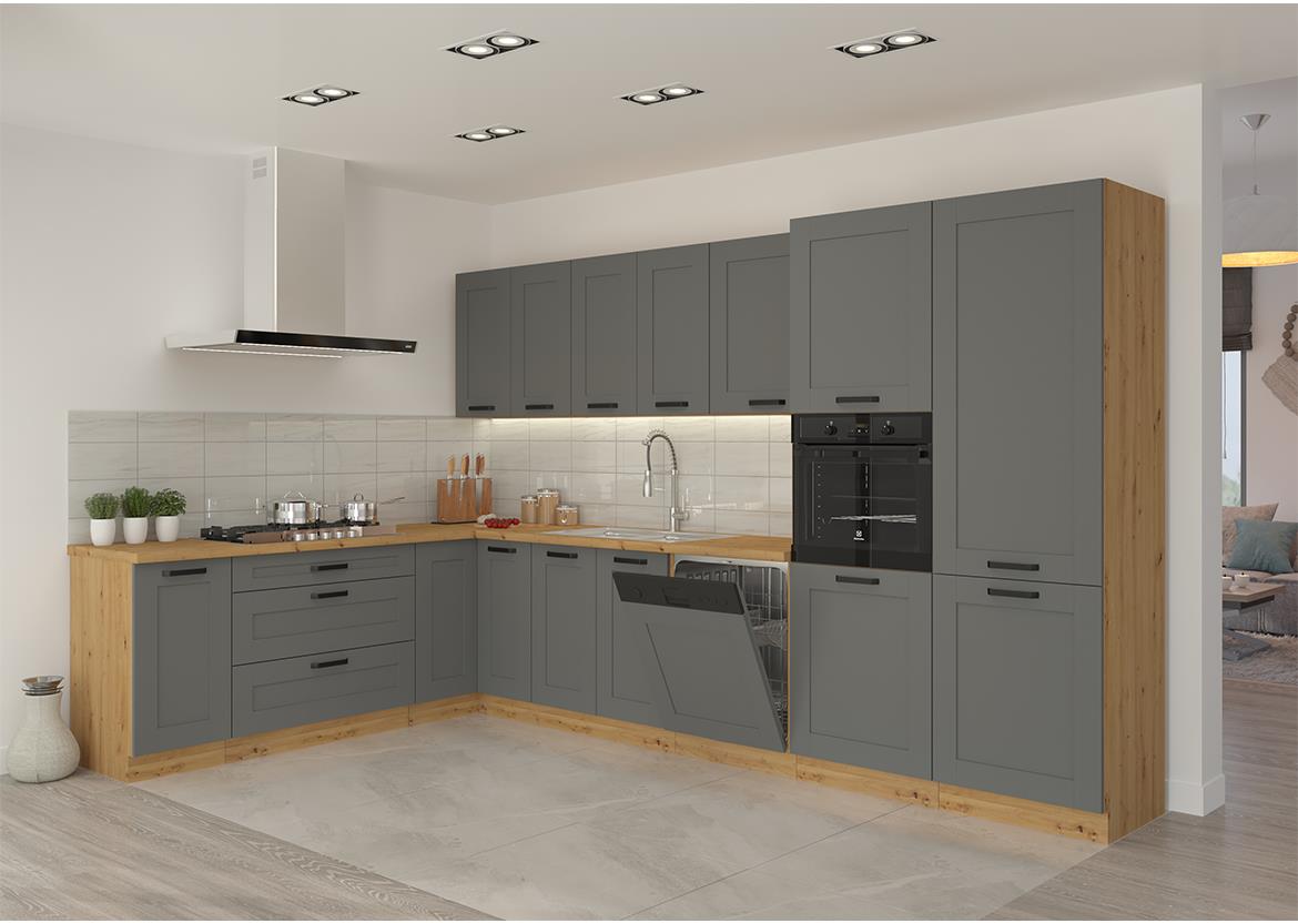 Luna 50ZL 1F BB kuhinjski element za sudoper 1 vrata 50x52x82 cm tamno siva/natur (artisan hrast)