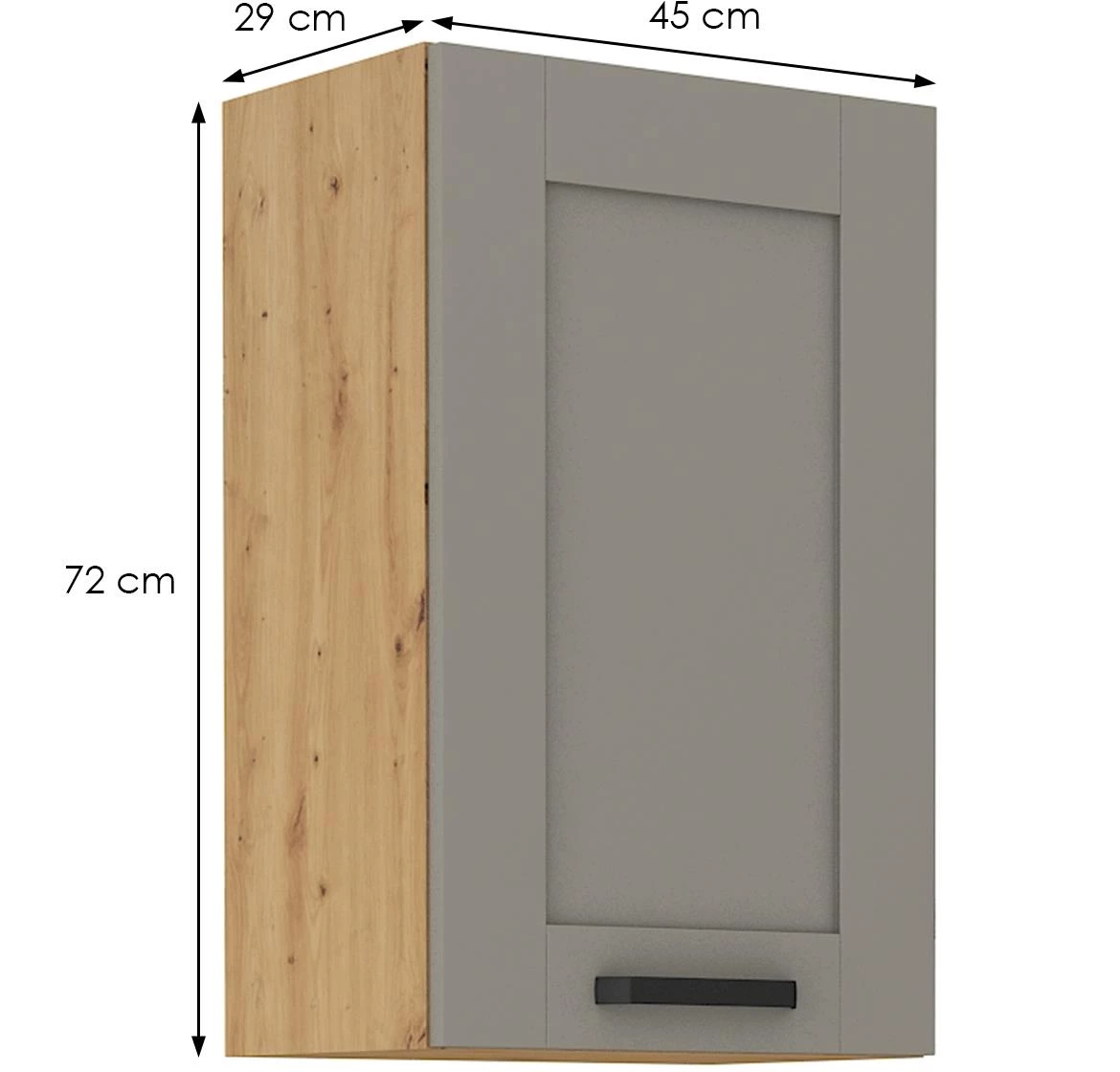 Luna 45G-72 1F ormaric kuhinjski 1 vrata 45x31x72cm siva/natur (artisan hrast)