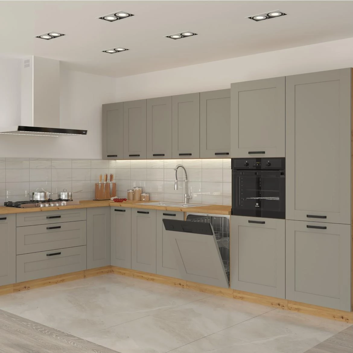 Luna 45G-72 1F ormaric kuhinjski 1 vrata 45x31x72cm siva/natur (artisan hrast)