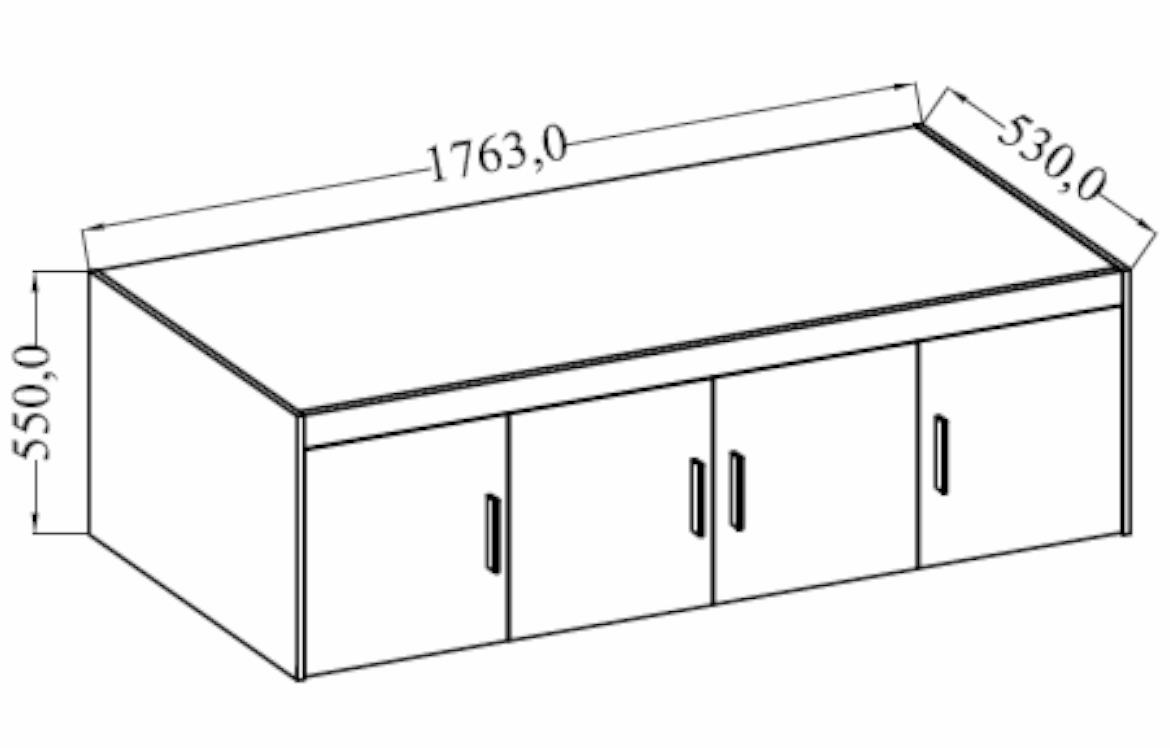 Elena nadogradnja za ormar 4 vrata 176x53x55 cm sonoma hrast