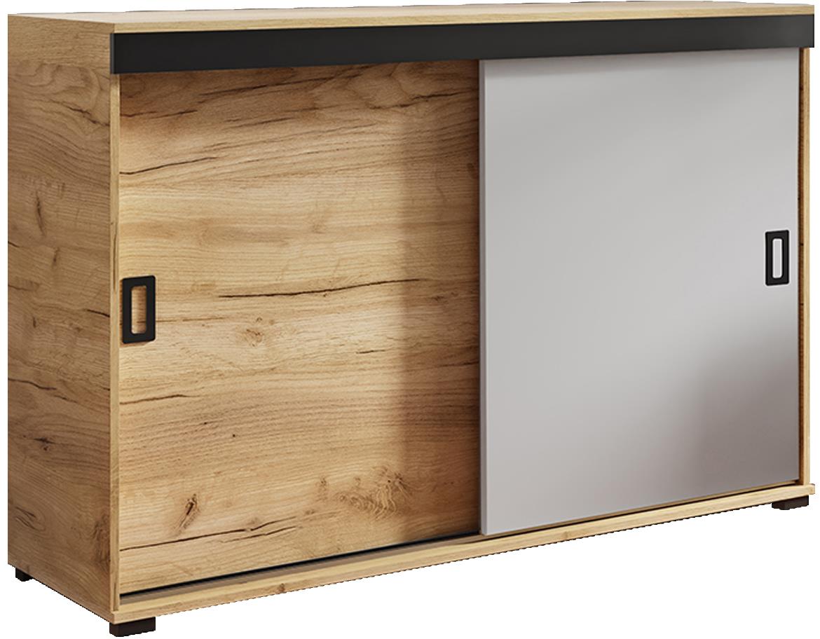 Retro 140 komoda 2 vrata 140x45x94 cm natur/bela