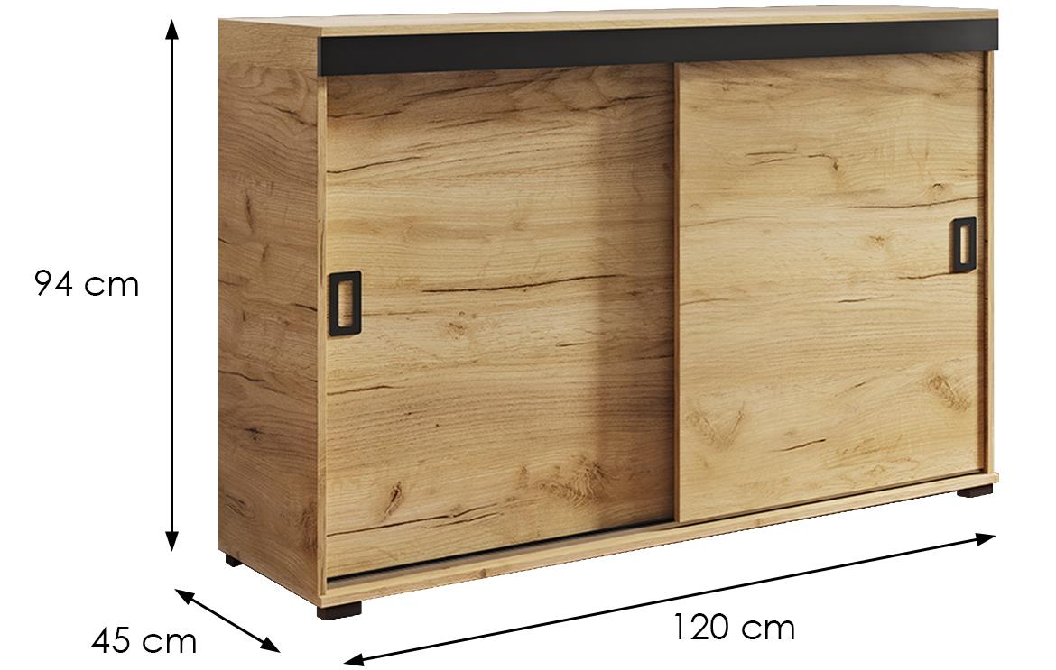 Retro 120 komoda 2 vrata 120x45x94 cm natur