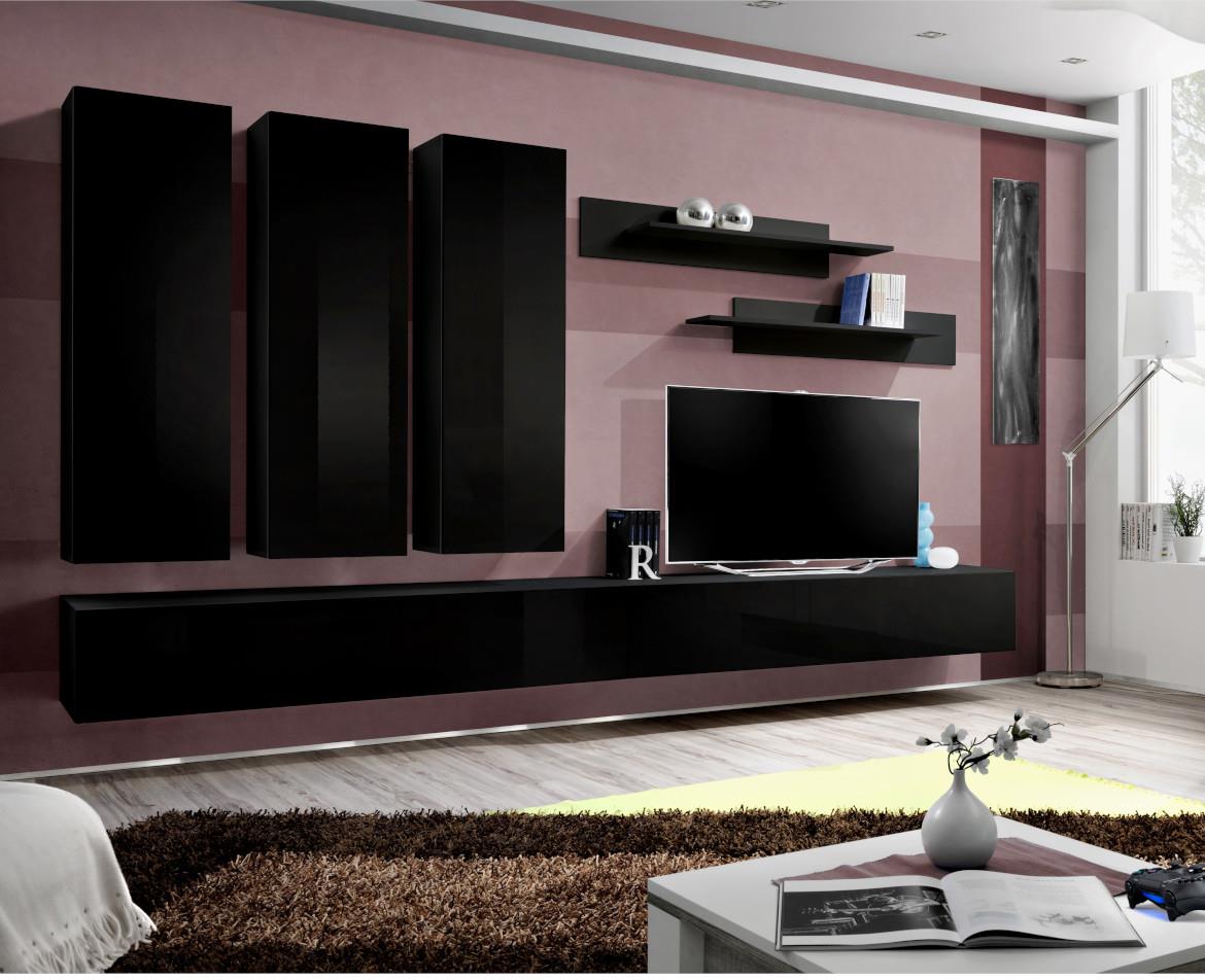 Fly EE1 regal 320x40x156 cm crna visoki sjaj