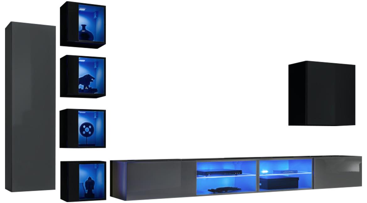 Switch XXVI regal 320x40x150 cm siva/crna visoki sjaj
