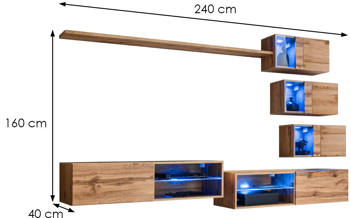 Switch XXiv regal 240x40x160 cm natur(wotan hrast)