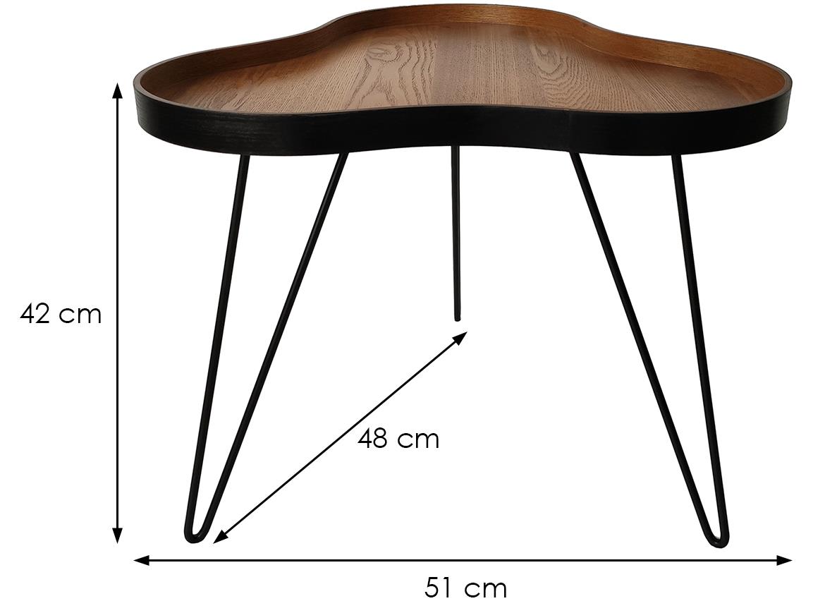 Icon klub sto 51x51x42 cm natur/crna