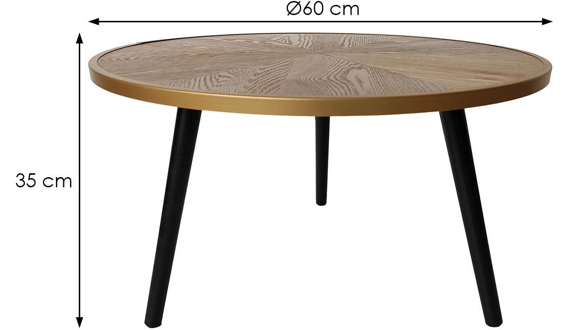 Cosy klub sto 60x60x35 cm natur/crna