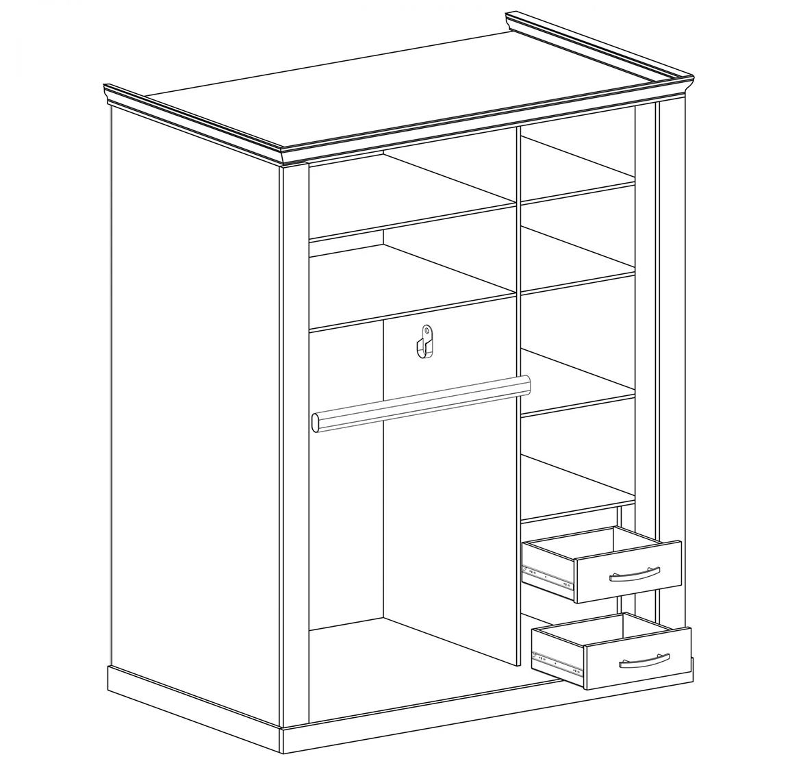 Antica A-146 ormar/ogledalo 2 vrata 148x68x220 cm hrast