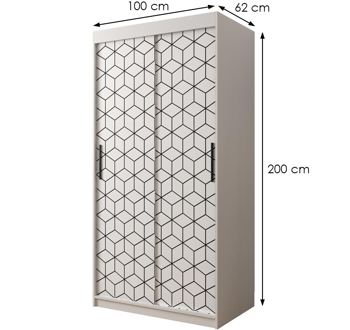 Hexagon ormar 2 vrata 100x62x200 cm beli