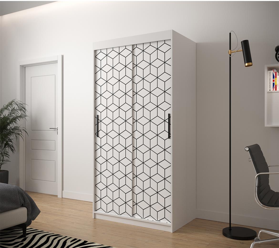 Hexagon ormar 2 vrata 100x62x200 cm beli