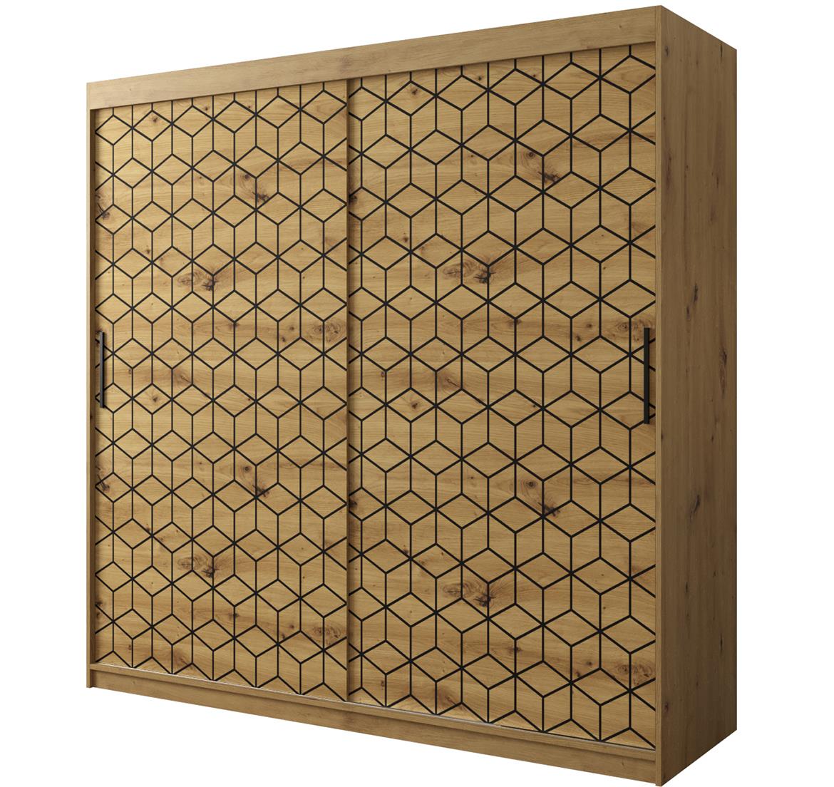 Hexagon ormar 2 vrata 200x62x200 cm natur (artisan hrast)