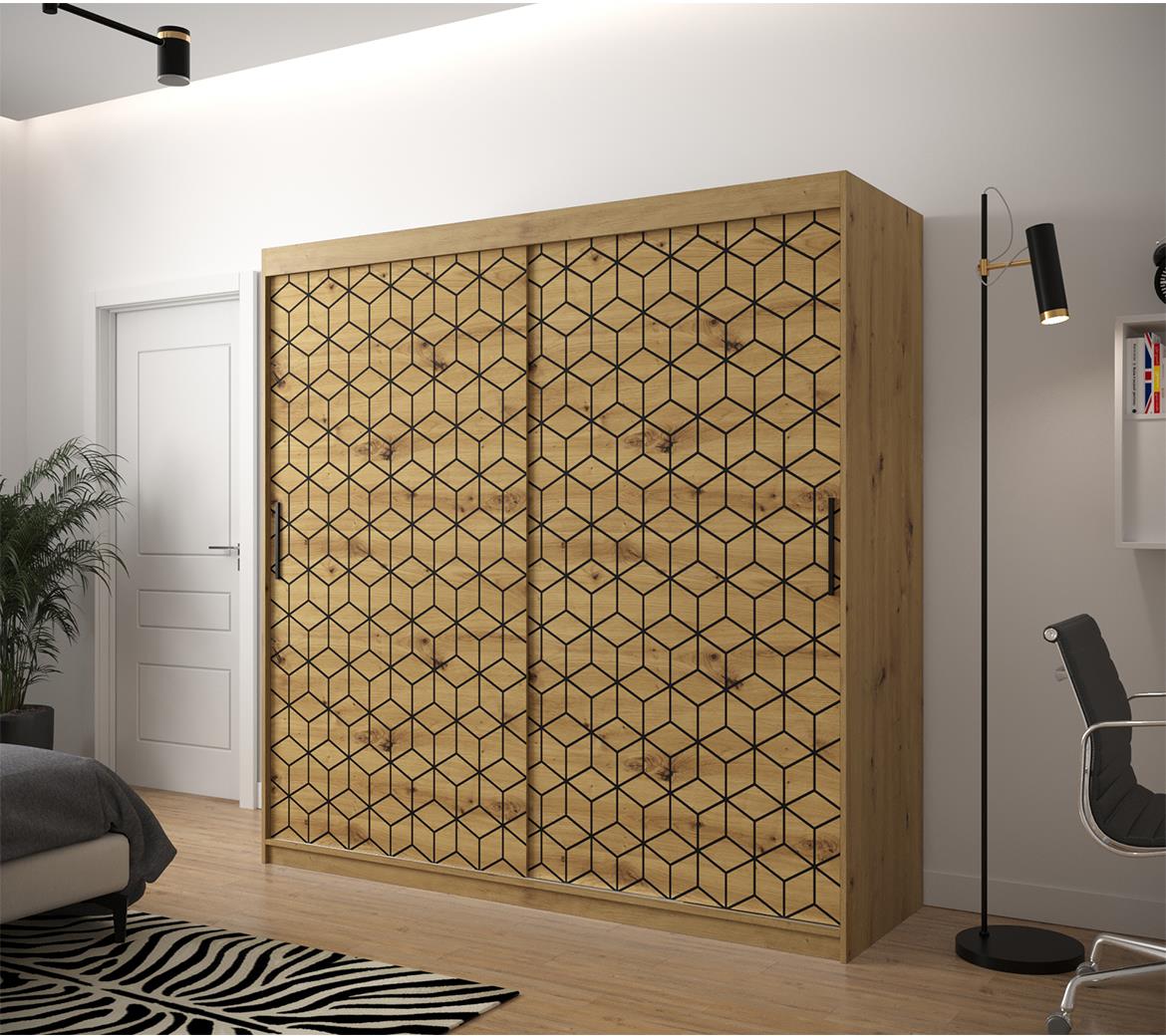 Hexagon ormar 2 vrata 200x62x200 cm natur (artisan hrast)