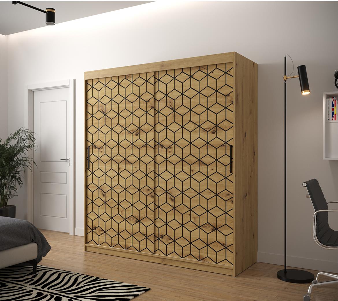 Hexagon ormar 2 vrata 180x62x200 cm natur (artisan hrast)
