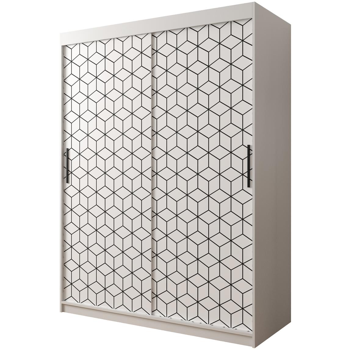 Hexagon ormar 2 vrata 150x62x200 cm beli